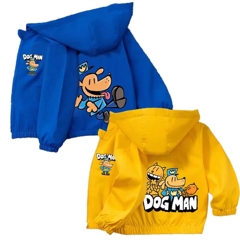 Dog Man Cute Giacca con cappuccio Ragazzi Ragazze Anime Cappotto Bambini Primavera Giacca a vento Capispalla Maglietta Sport all'aria aperta Abiti a maniche lunghe Regalo