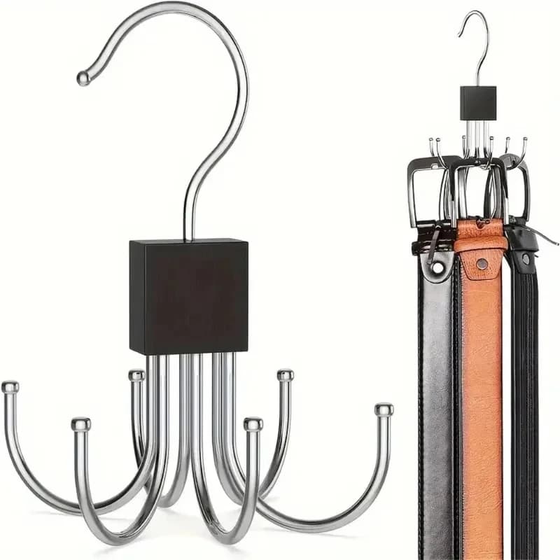 360° Rotatable Multi-Claw Storage Coat Hook Multifunctional Clothes Rack for Belt Bra Tank Top Tie Scarf Purse Hanger Organizer