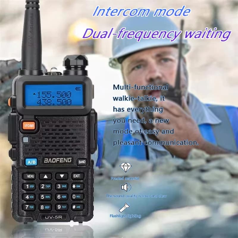 1/2PCS Baofeng UV 5R walkie talkie comunicazione remota dual band VHF UHF FM ricetrasmettitore bidirezionale USB ricarica rapida