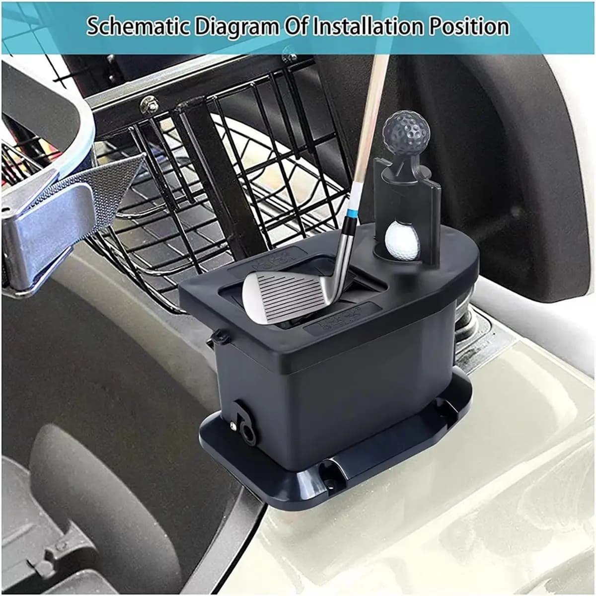Kit Lavapalline e Puliscimazze per Golf Cart Homegood per EZGO, Club Car, Yamaha, Advanced EV, Star EV, Universale e Rimovibile