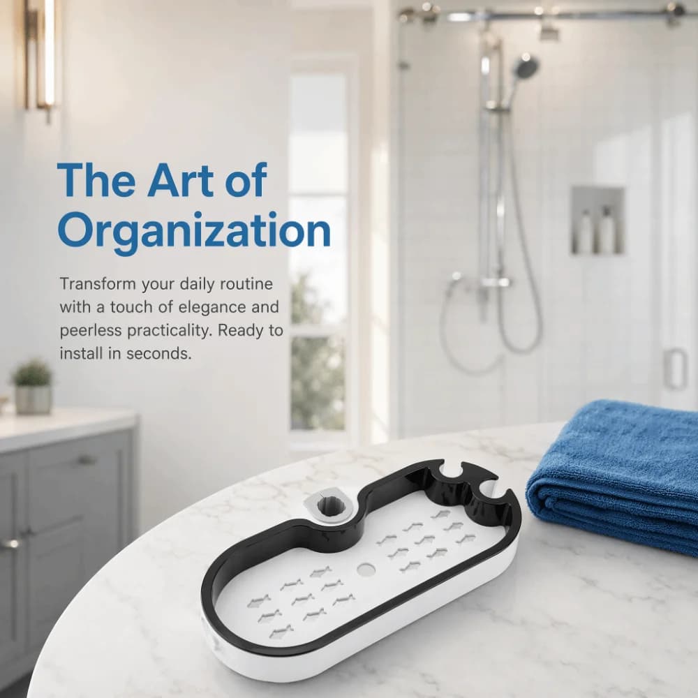 Adjustable Shower Shelf Organizer Large Capacity 8kg Load Bearing Bathroom Storage Rack Shampoo Soap Storage Shelf Laundry Room
