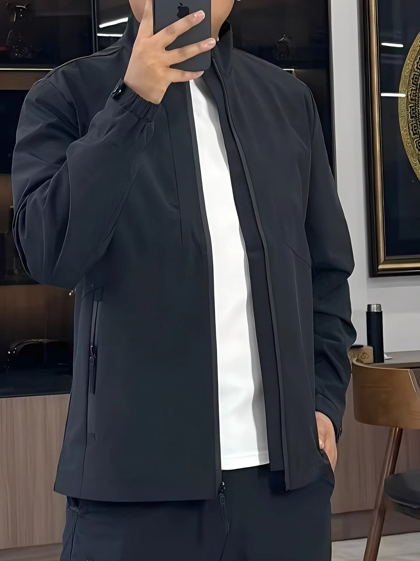 Giacca da uomo slim fit con colletto rialzato, elegante moda coreana, comoda, primavera autunno, nuovo arrivo, versatile, design semplice e alla moda
