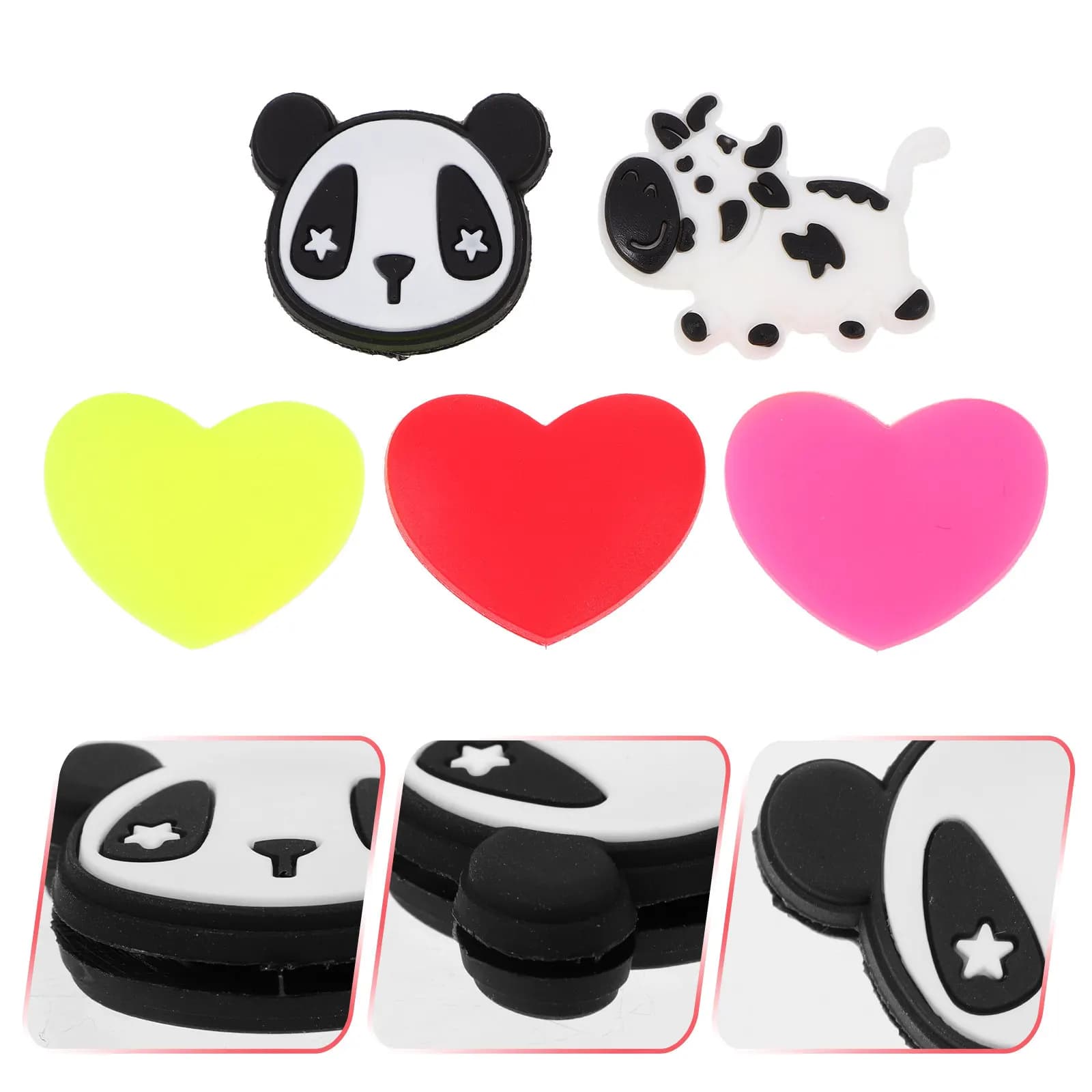 Set di 5 Antivibrazioni a Forma di Cuore per Racchette da Tennis, Ammortizzatori in Silicone per Ridurre il Rumore delle Corde, Design Elegante