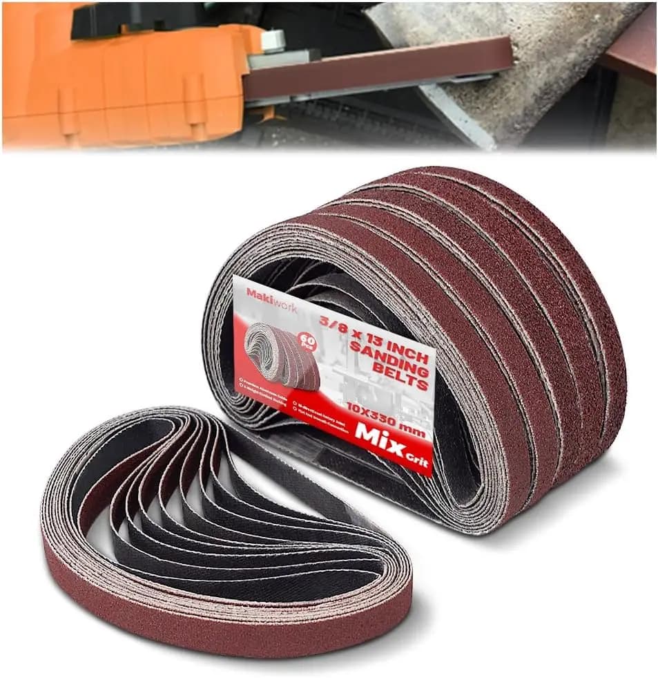 Confezione da 60 Nastri Abrasivi 3/8 x 13 Pollici, Grana 40/60/80/120/150/240 per Lavorazione del Legno