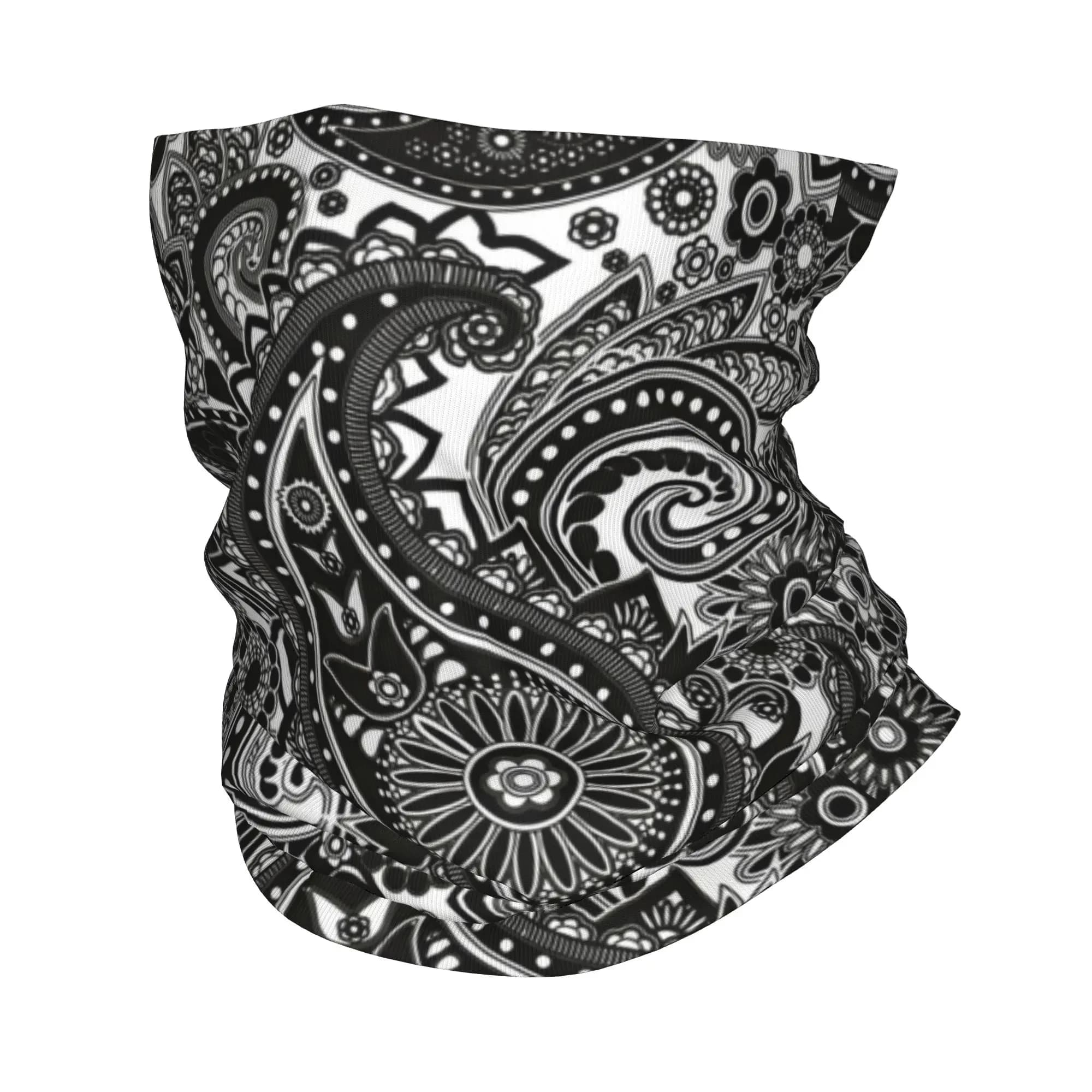 Scaldacollo invernale personalizzato Paisley Donna Uomo Escursionismo Caccia Sciarpa a tubo Motivo floreale Ghetta Bandana per il viso
