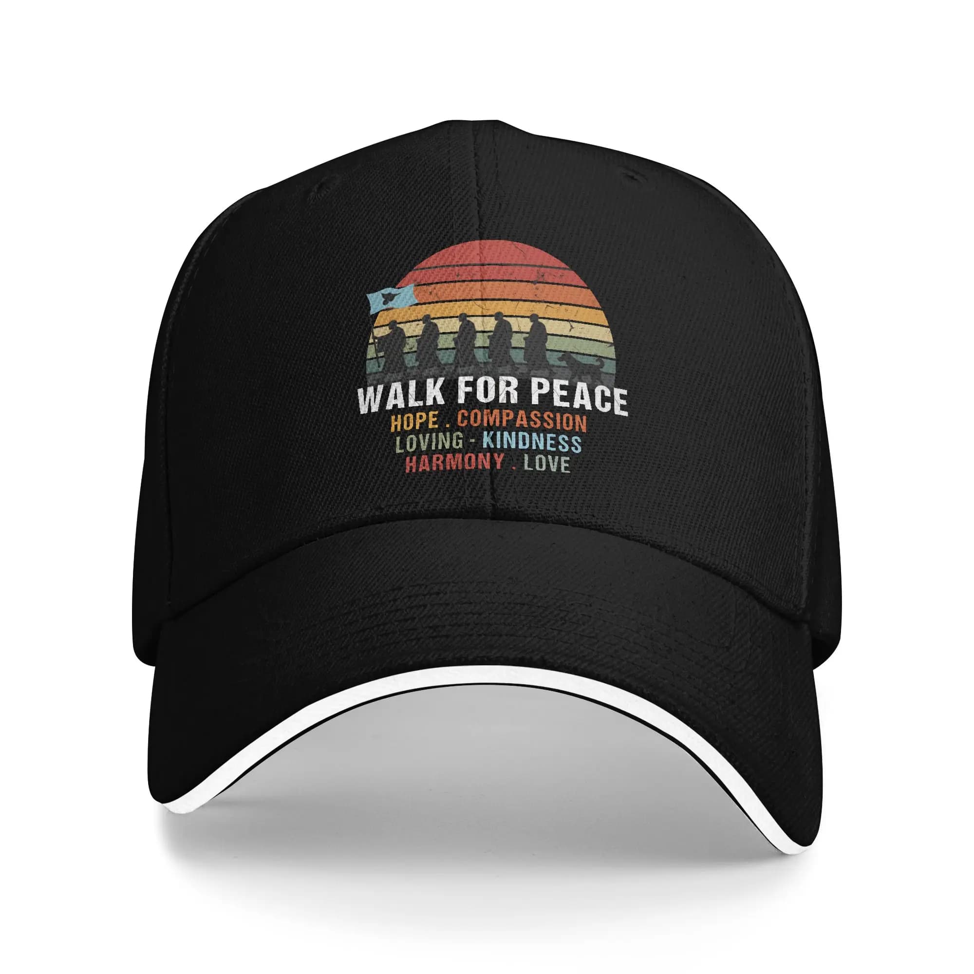 Cappello da Baseball con Design Buddista 'Monaci che Camminano per la Pace' Aloka, Cappello Trucker per Sport all'Aperto, Cappello Snapback Protettivo dal Sole per Coppie e Donne