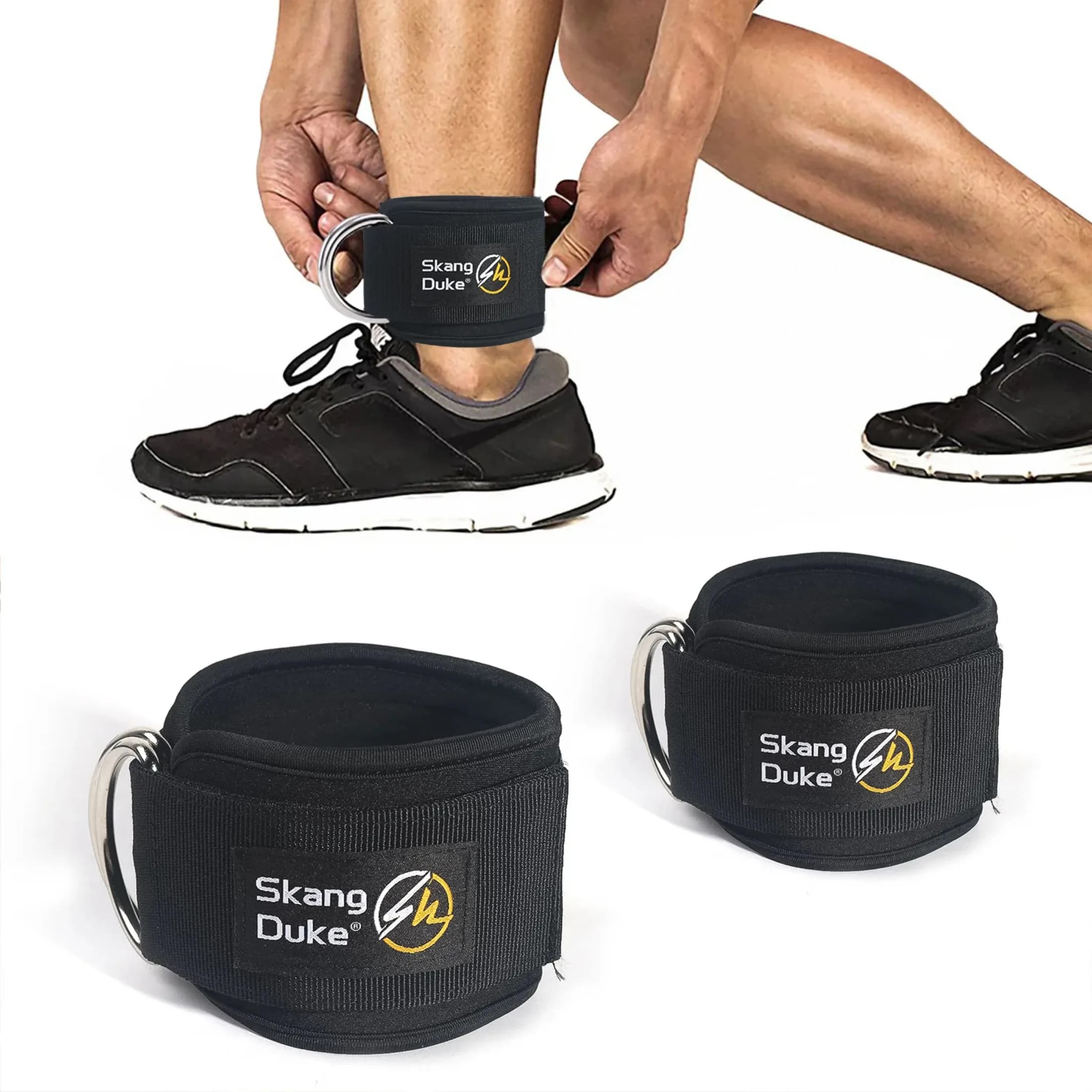 Cinturino alla caviglia Bodybuilding Palestra Puleggia Cavigliera D-Ring Resistenza Allenamento Polsini alla caviglia Palestra Peso Allenamento per le gambe Supporto per tutore