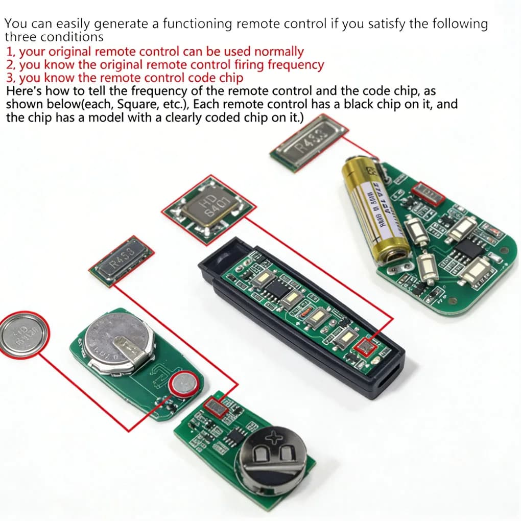 433MHz Copy Remote Control Compatible Fixed Code Universal Door Gate Alarm Community Entrance Access Cloner