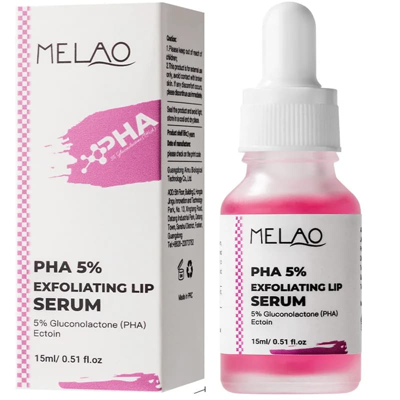 PHA 5% Exfoliating Lip Serum Gentlefor Dry,Flaky Lips,Hydrating Lip Exfoliator &Primer for Smoother, Softer & Plump-Looking Lips
