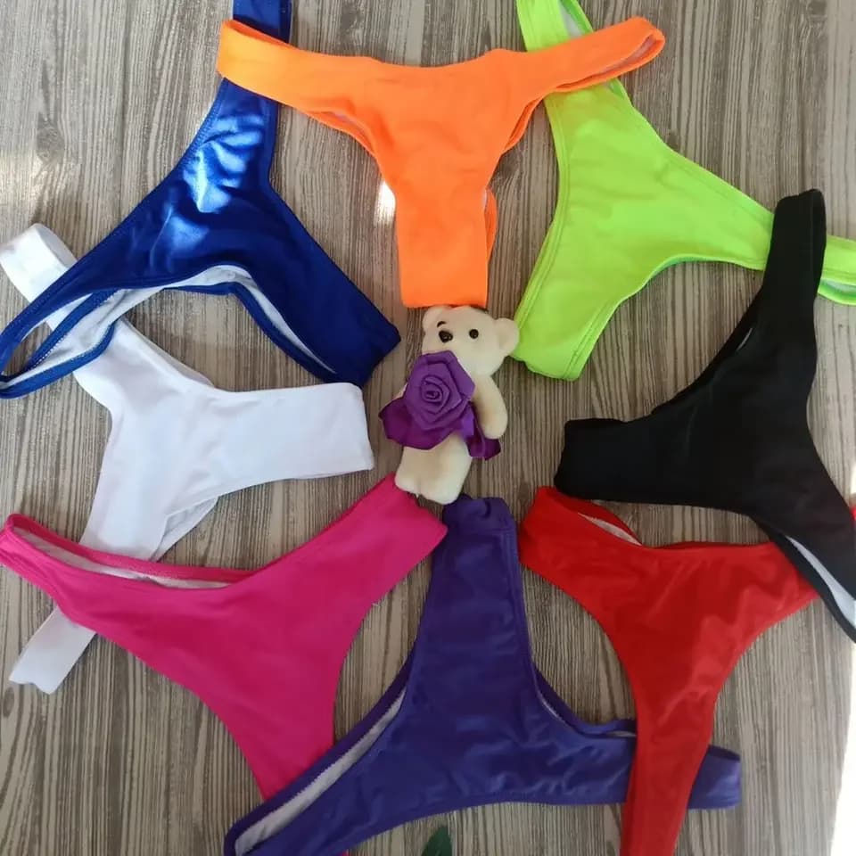 Costume da bagno intero da donna a T, sexy, tinta unita, con pieghe, per l'estate e la spiaggia