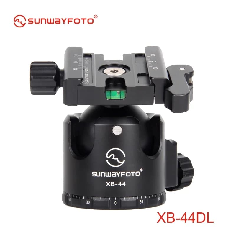 SUNWAYFOTO XB-44DL Supporto per fotocamera a basso profilo con testa a sfera da 44 mm per treppiede con piastra a sgancio rapido Arca-Swiss