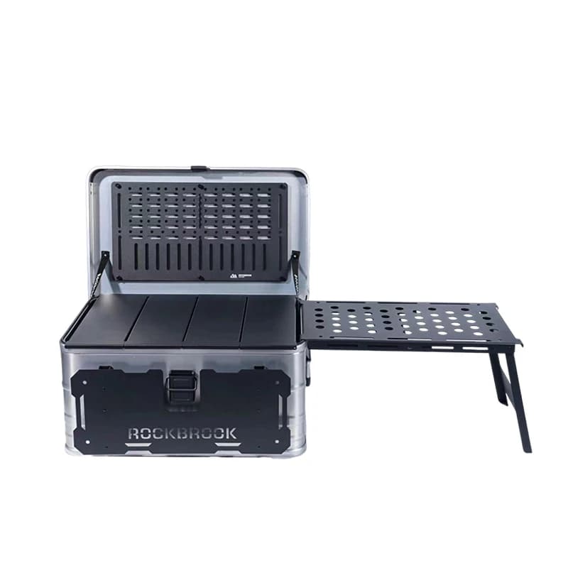 Large aluminum camping box for light metal alloy garden tools to store car and truck travel
