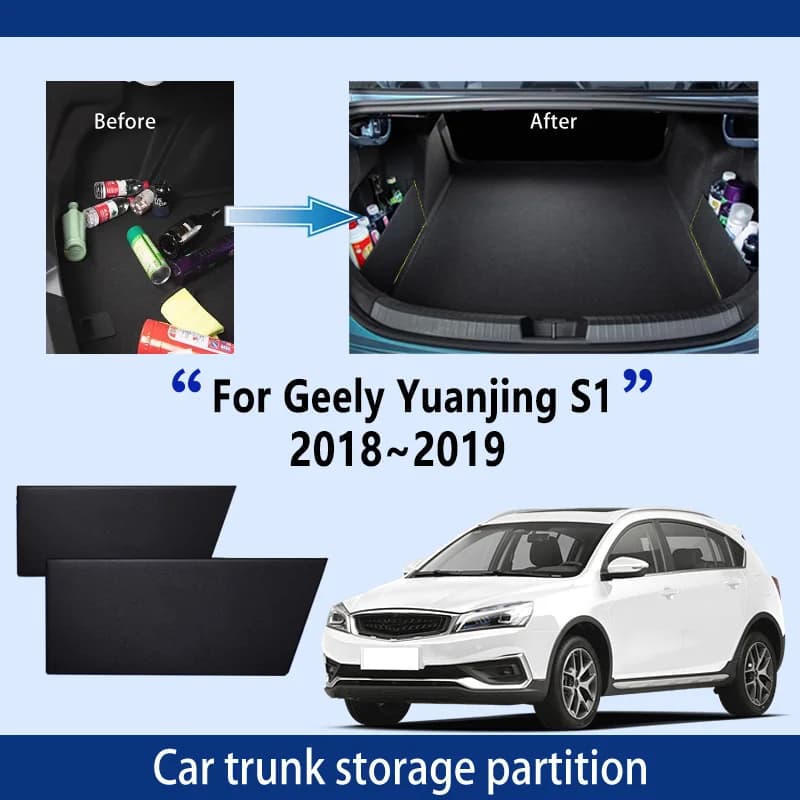 Accessori auto Per Geely Yuanjing S1 2018 ~ 2019 CUV Tronco Partizione di Stoccaggio Multifunzione di Stoccaggio Auto Parti Interni Organizzatore