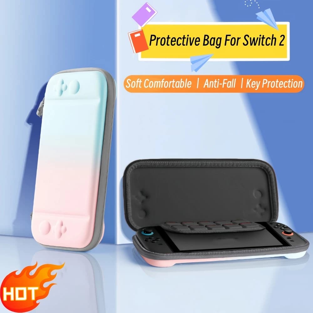 Custodia da trasporto portatile per Switch 2, borsa da viaggio rigida, cover protettiva per accessori NS con 10 slot per schede di gioco