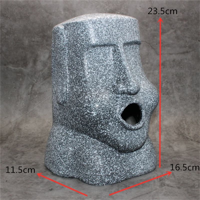 Scatola Porta Fazzoletti a Forma di Moa'i dell'Isola di Pasqua, Statua in Carta 3D, Contenitore per Carta Igienica, Organizzatore per Bagno e Hotel