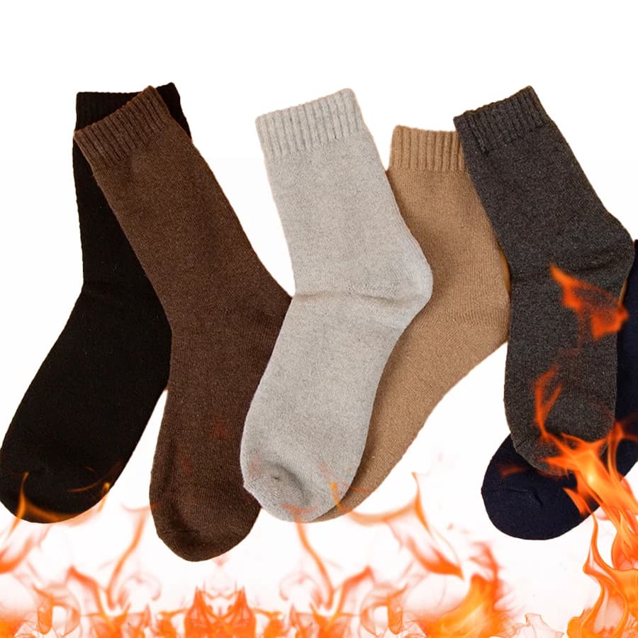 5 Pairs Autumn and Winter Thick Socks Hiking Thermal Warm Winter Thick Boot Cozy Crew Comfy Work Socks for Ladies