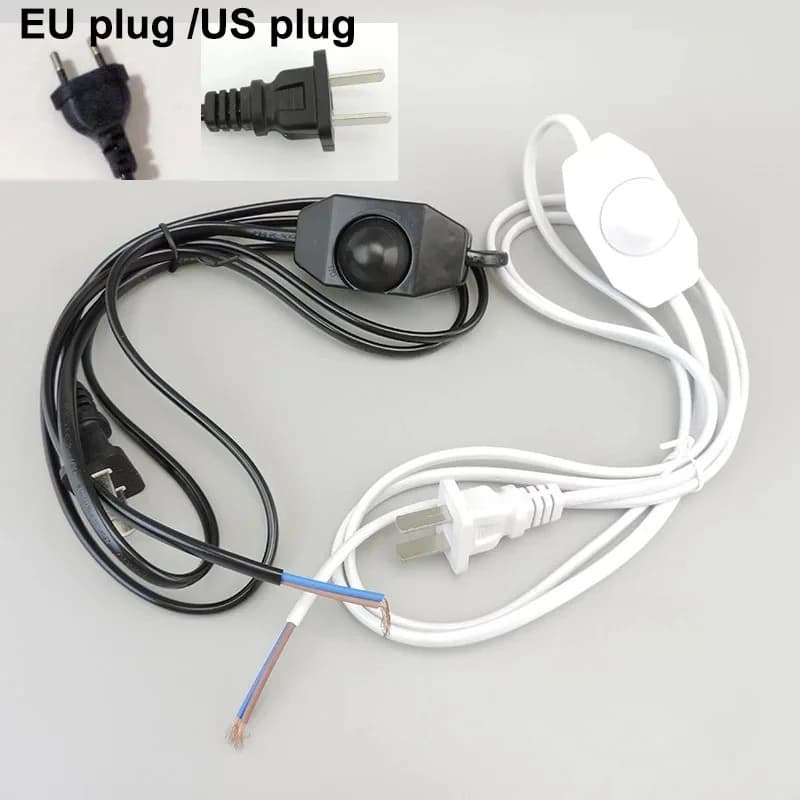 JOYINLED 1/10pcs Dimmable Power Switch Cable Light Lamp Dimmer Controller Table Lamp Wire AC 110V 220V Black White EU US Plug