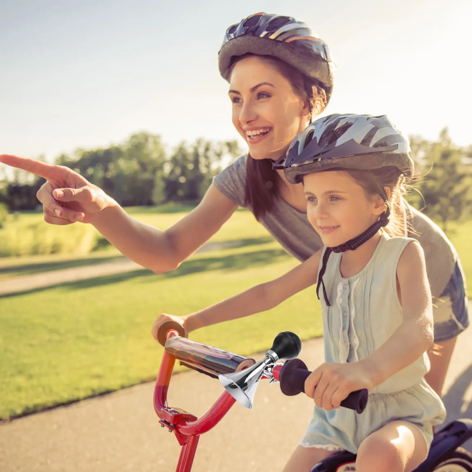 Set di 4 Campanelli per Bicicletta, Accessori per Ciclismo, Clacson Elettrico a Pressione