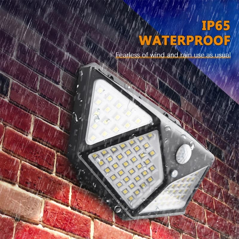 Outdoor Solar Lamp100 LED Solar Wall Lights Waterproof Motion Sensor Solar Powered Sunlight Street Light for Garden Decoration