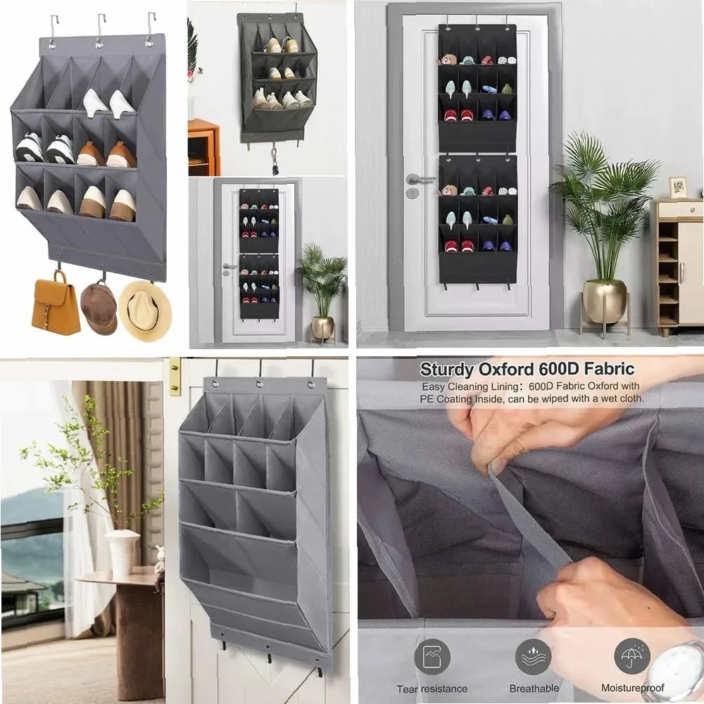 Organizzatore da parete a 11/12 scomparti – Borsa porta scarpe da appendere per armadio, camera da letto, porta del bagno
