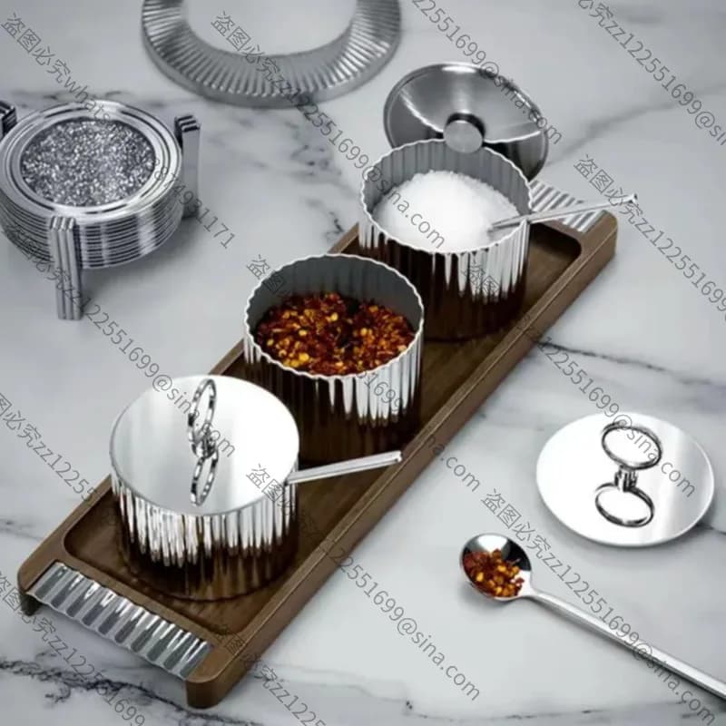 Set di Contenitori per Spezie di Lusso, Set Combinato di Barattoli in Acciaio Inox per Cucina