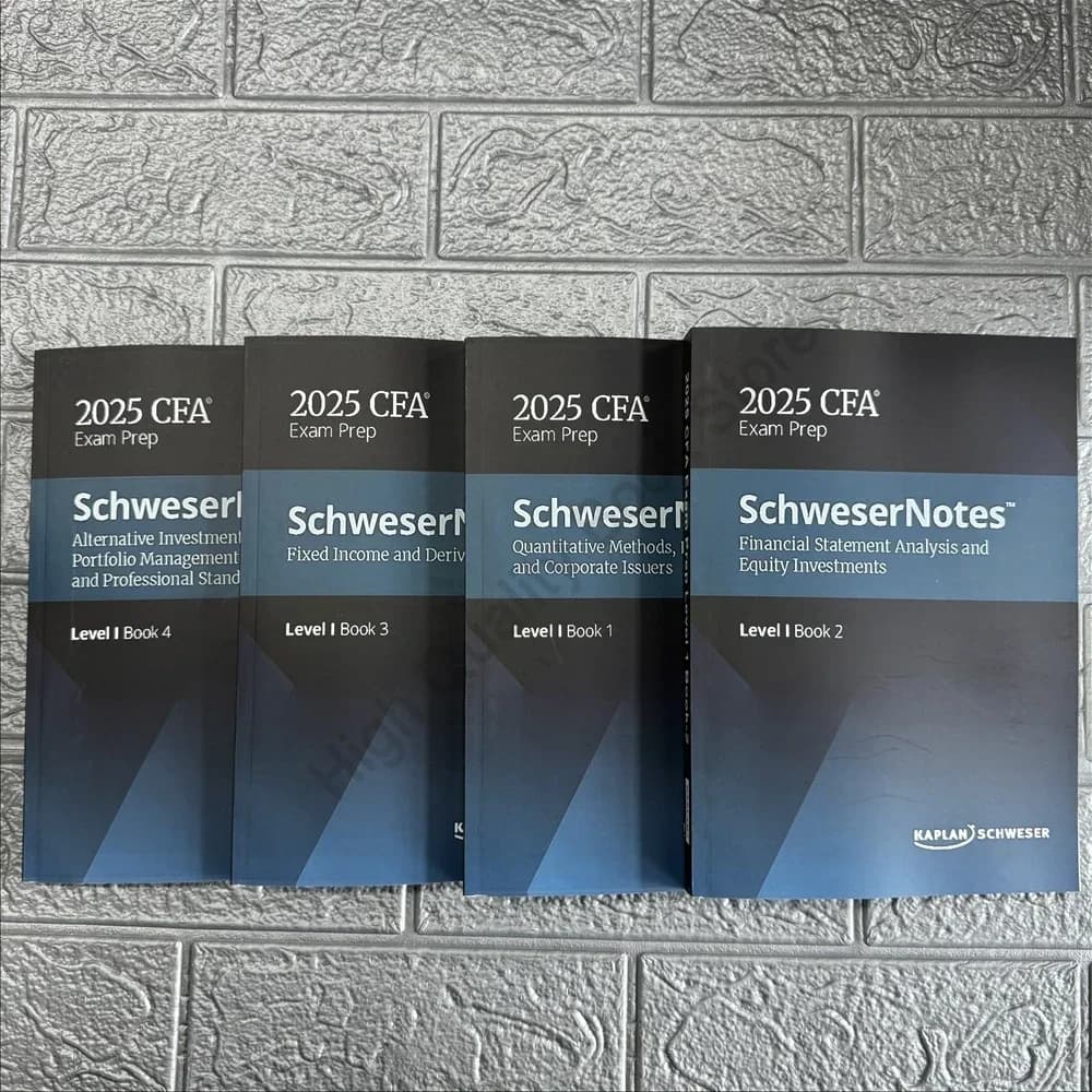 2025 CFA Livello 1 SchweserNotes Analisi della dichiarazione femminile e investimenti di equità Metodi quantitativi Note in inglese Libri