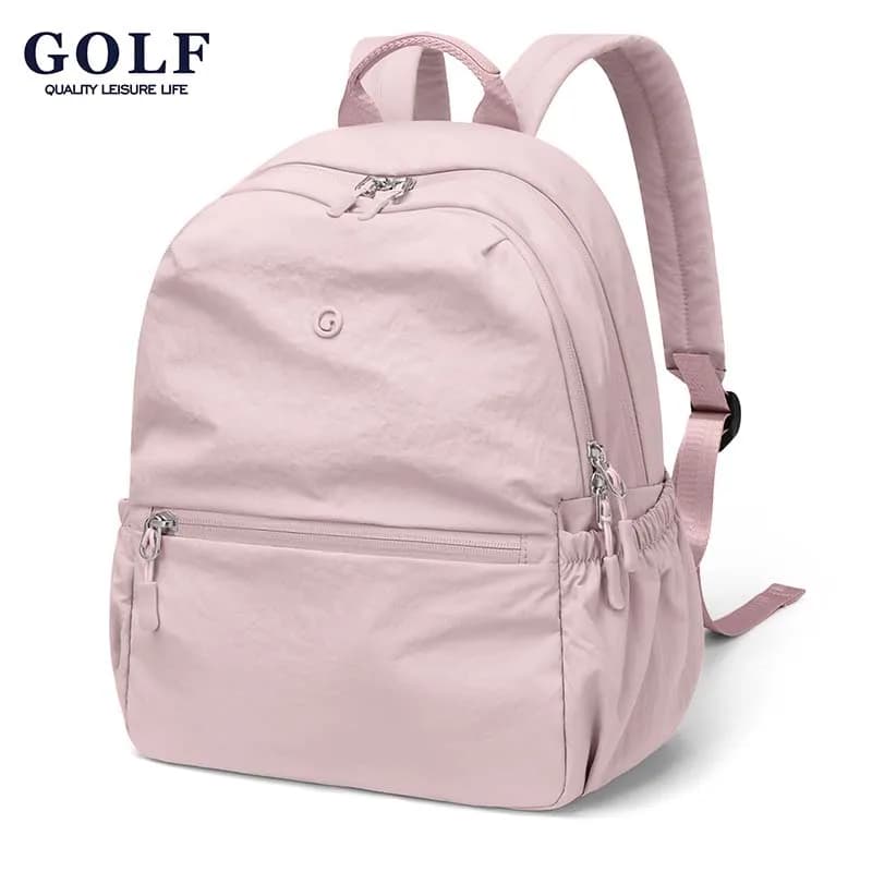 GOLF QUALITY Zaino casual in nylon leggero da donna per borsa a tracolla doppia per pendolari antispruzzo con chiusura a cerniera da viaggio