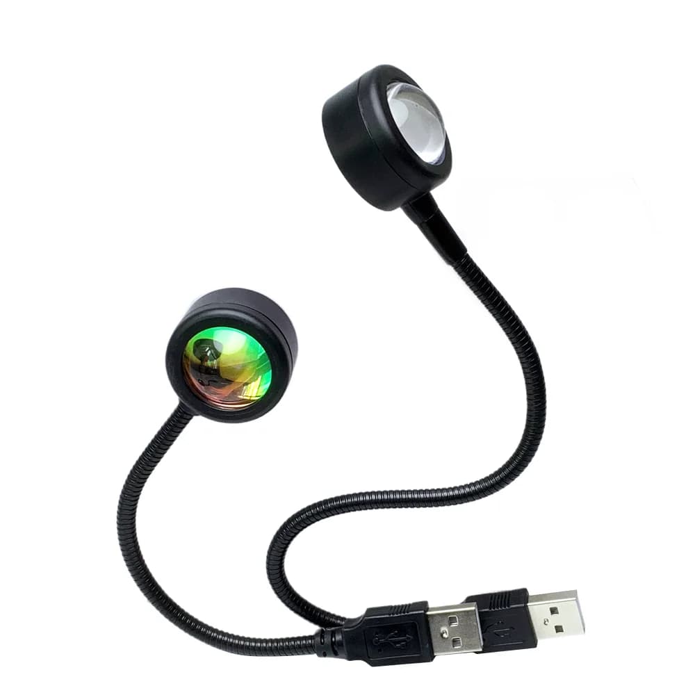 Lampada al tramonto lampada per proiettore arcobaleno alimentata tramite USB camera da letto 7 colori atmosfera luce notturna RGB fotografia sfondo luci