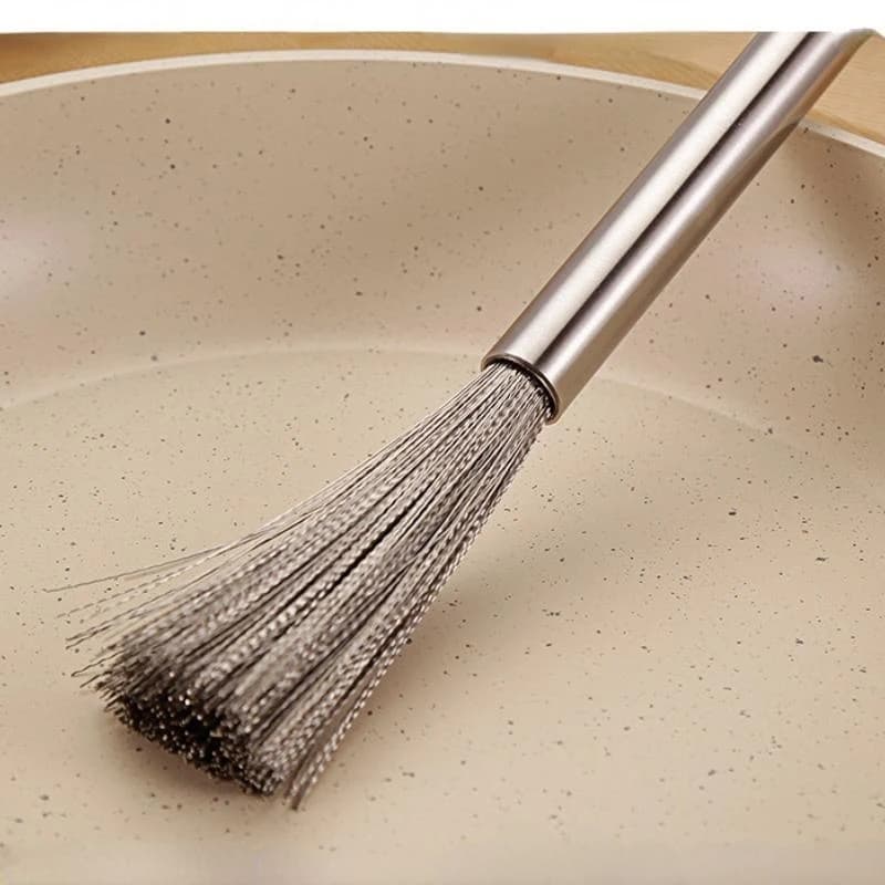 1 spazzola per pulire in acciaio inossidabile - Utensile per la pulizia di pentole e utensili da cucina con spazzola in filo metallico per pentole e utensili da cucina