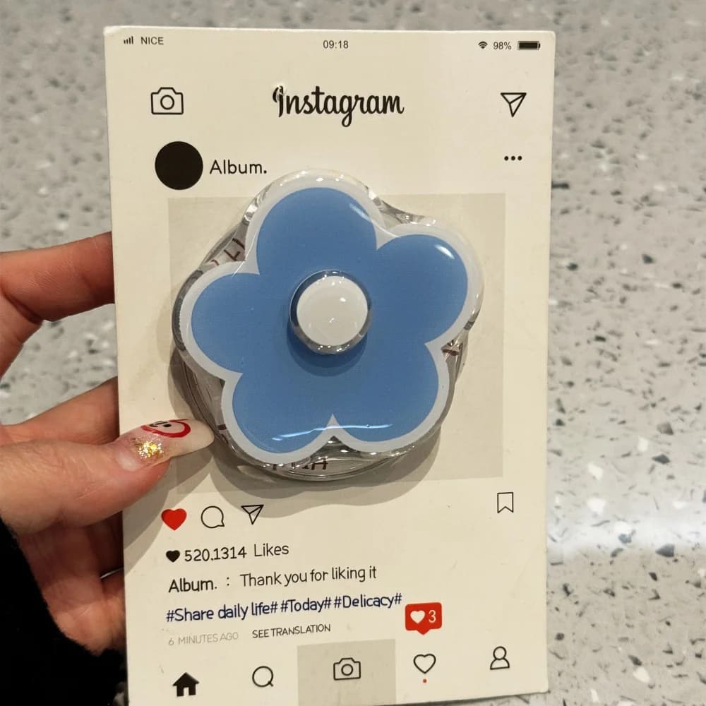 Simpatico supporto magnetico per telefono con fiore rotante coreano Maniglia Griptok per iPhone 16 17 Supporto per custodia di ricarica wireless Magsafe