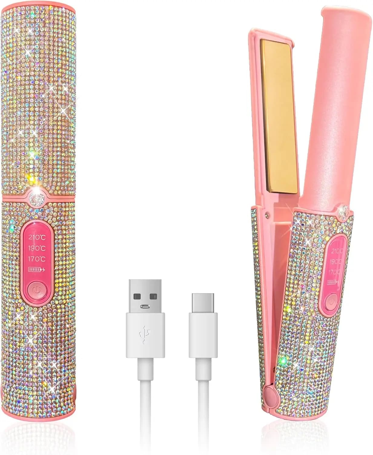 Cordless Hair Straightener, Portable Straightener 2 in 1 for Hair Straightening and Curling,5000mAh Mini Travel Hair Straight