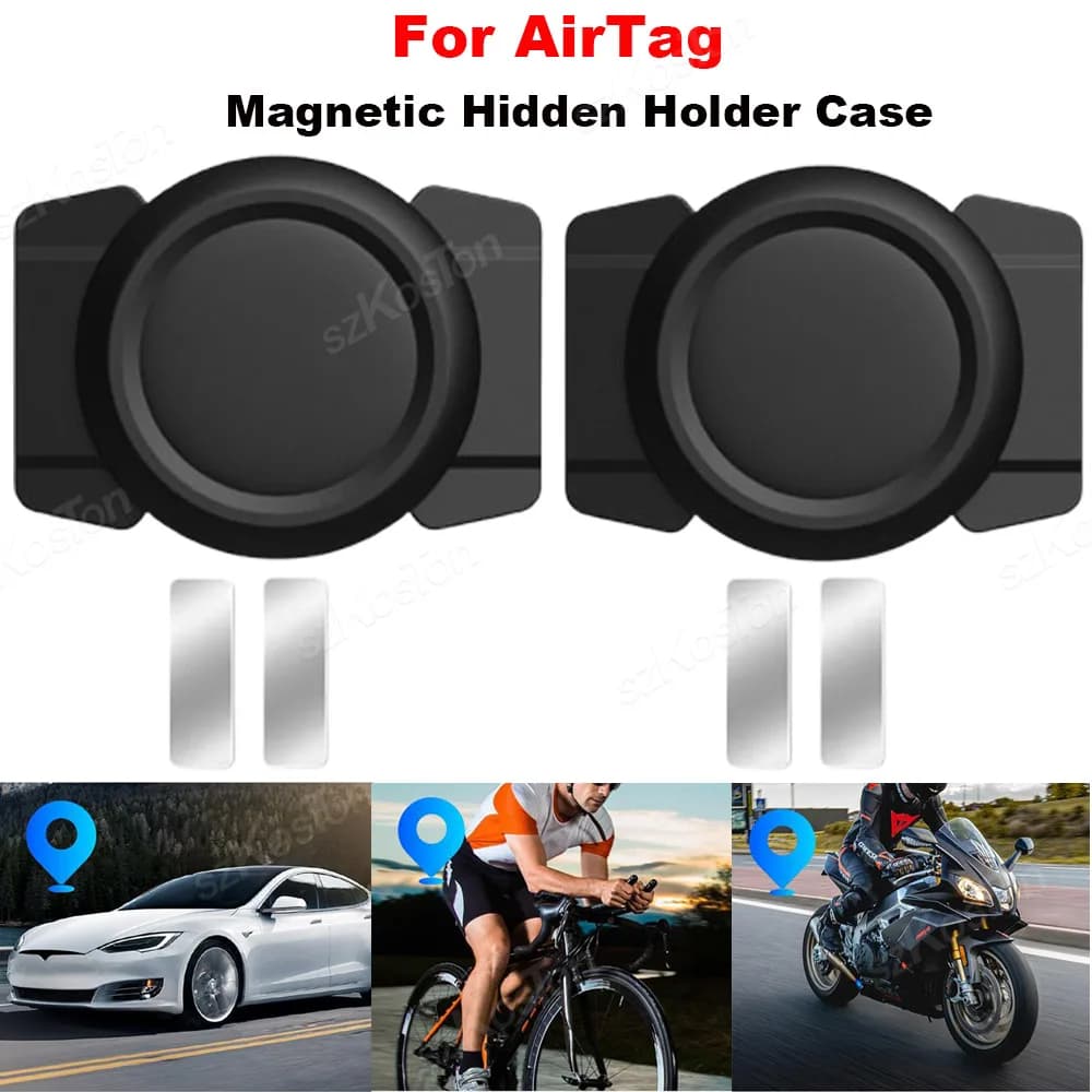 1/2 pezzi per AirTag supporto magnetico nascosto in silicone localizzatore GPS custodia protettiva impermeabile per copertura moto bici Air Tag