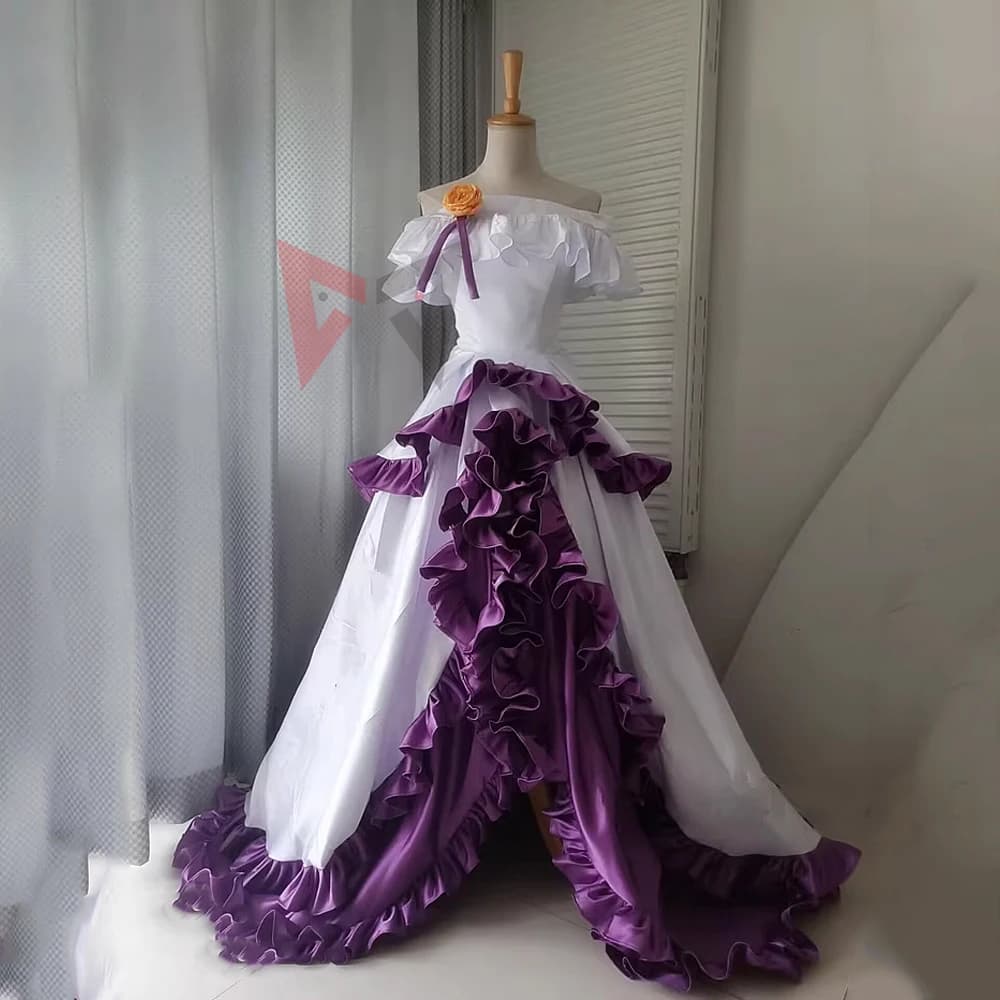 Nuovo costume cosplay Rosetta Royalling Scandalies, abito da sposa bianco per feste a tema, realizzato su misura