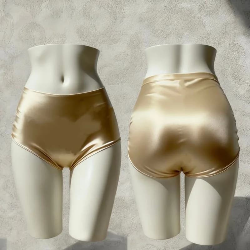 Slip da donna in raso lucido effetto seta, tinta unita, morbidi e confortevoli, lingerie, regalo per lei, slip da festa