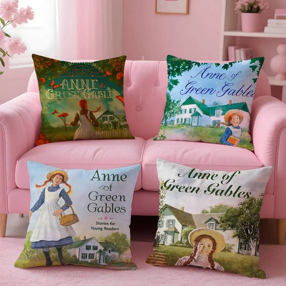 Anne Of G-Green Gables Federa per cuscino con motivo stampato per soggiorno, divano, fodera per cuscino e arredamento della camera da letto