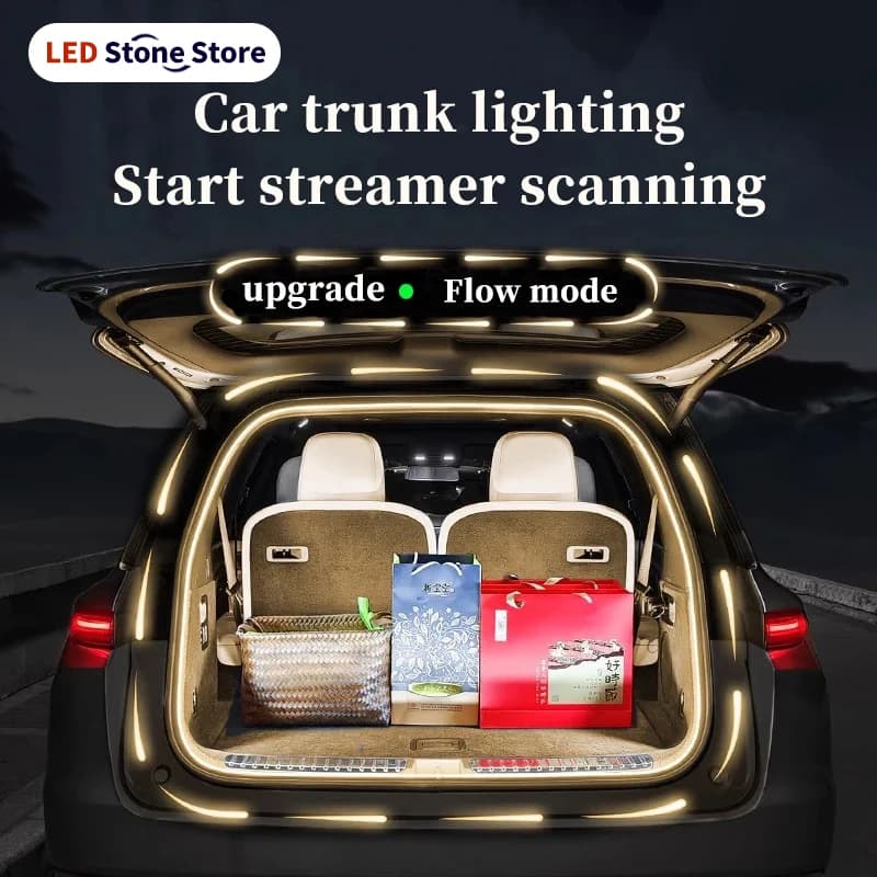 YUSATAN Start flow scanning of car trunk lighting modification of ambient lighting automatic sensing LED camping light strip