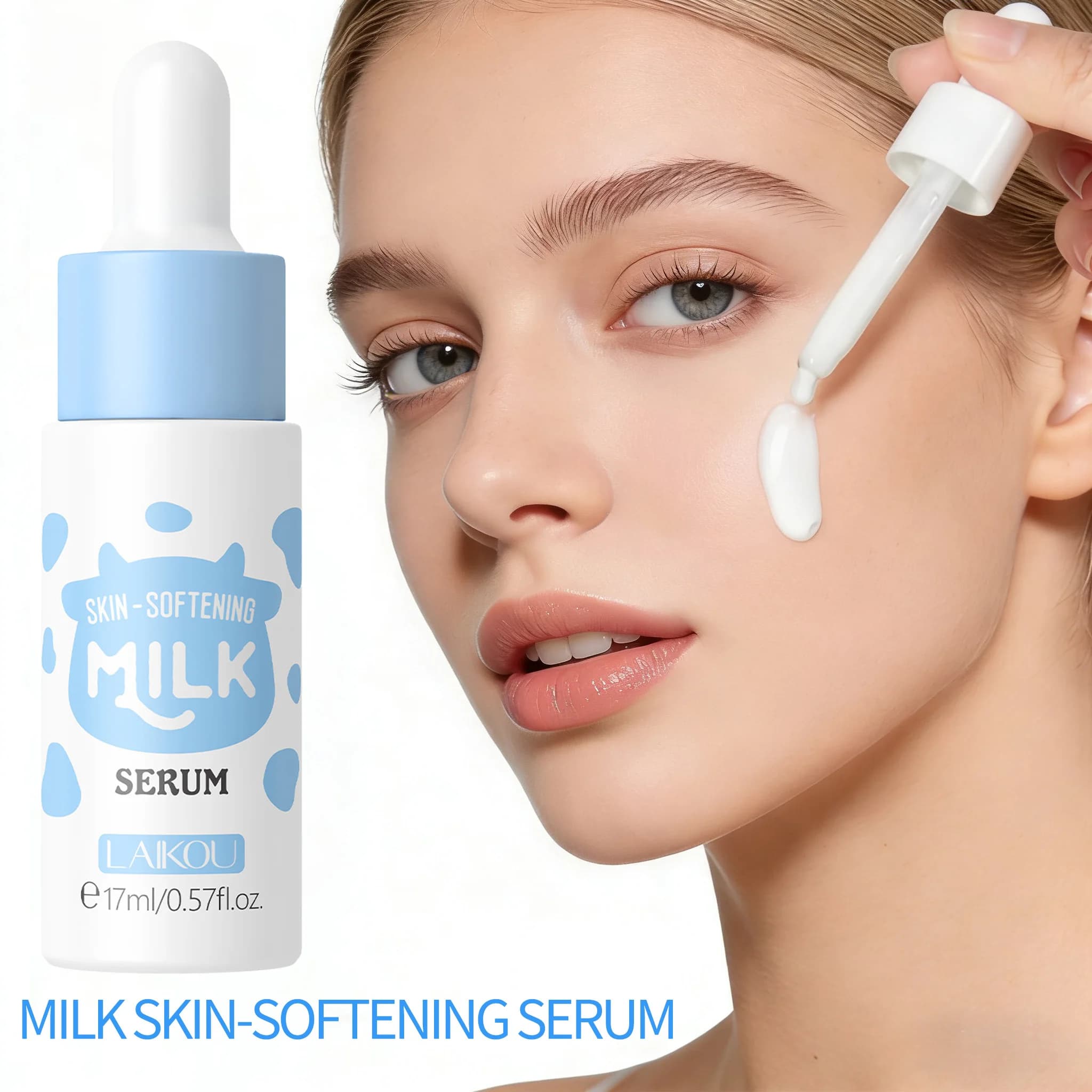 LAIKOU Siero al Latte Illuminante Viso, Essence Shrimping Pori, Hydrating Treatment and Repairer, Skin Care 17ml