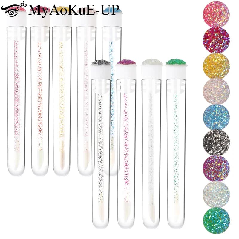 10 pezzi usa e getta tubo diamantato pennello per labbra rossetto pennello per trucco bacchette per lucidalabbra applicatore per ombretti strumento cosmetico da viaggio portatile
