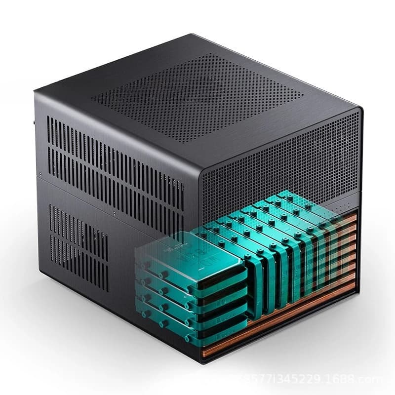 Chassis NAS N5 Nero per Scheda Madre ATX, Chassis Desktop per Archiviazione di Rete a 12 Bay per Ufficio