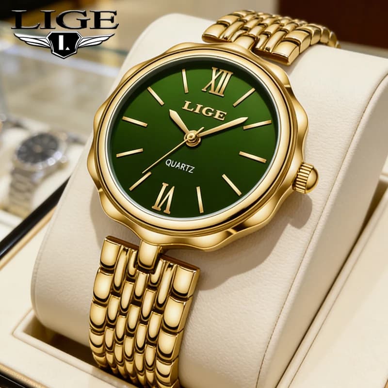 LIGE Orologio da Donna di Lusso, Quadrante Classico Piccolo, Impermeabile, in Acciaio, Elegante Orologio da Polso al Quarzo, Regalo per Signore