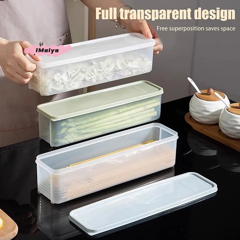 Contenitore Ermetico per Pasta con Coperchio, Scatola per Conservazione Spaghetti, Organizzatore Alimentare da Cucina per Verdure e Cereali