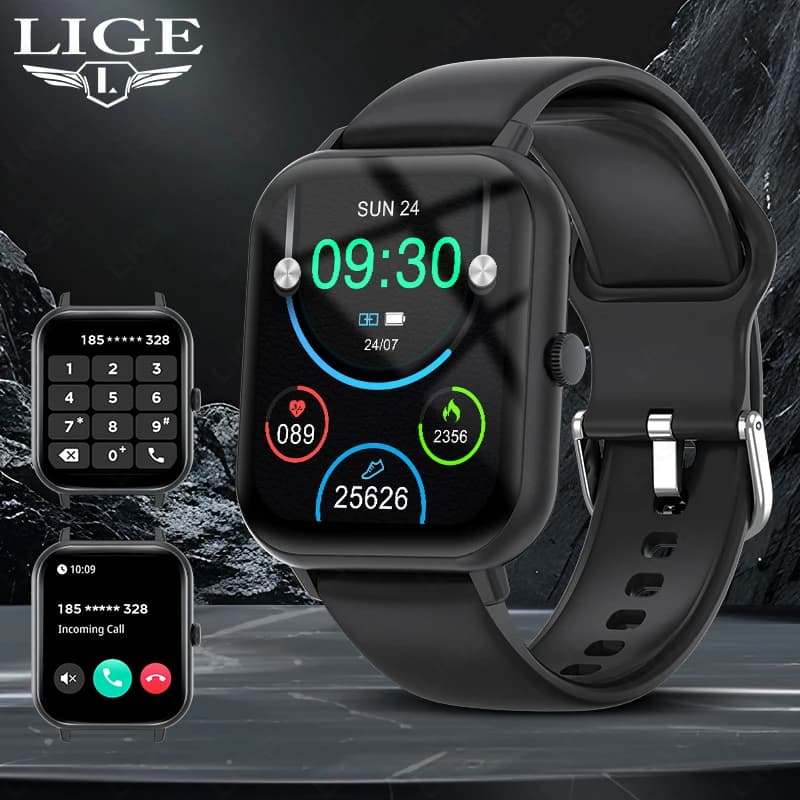 LIGE 2024 Smart Watch Men Bluetooth Calling Fashion Watches Full Touch Screen GPS Tracker Fitness Ladies Gift Digital Smartwatch