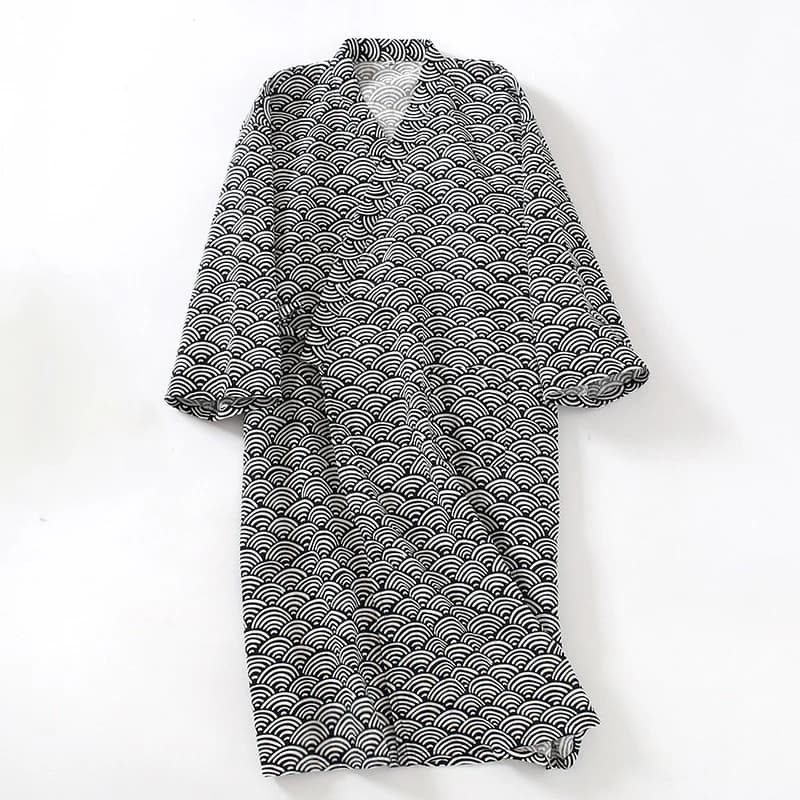 Kimono in stile giapponese accappatoio per uomo Sauna Hotspring Home Wear pigiama in cotone primavera estate Sleepwear Monk Frock Robes