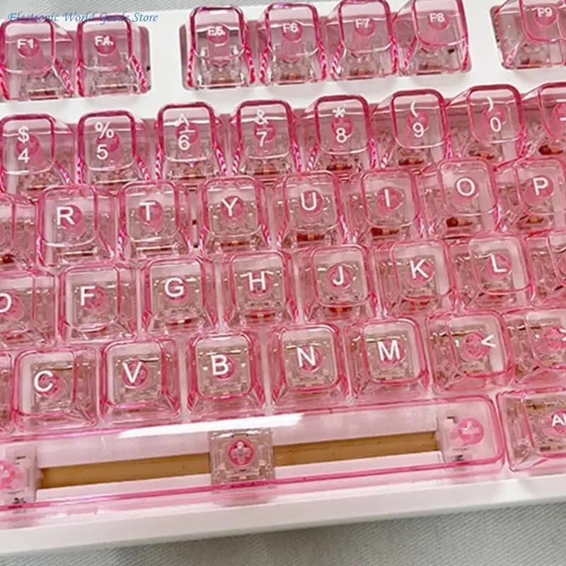 A3PD Set copritasti ergonomici con profilo OEM da 115 tasti trasparenti e retroilluminati per giocatori e dattilografi, a