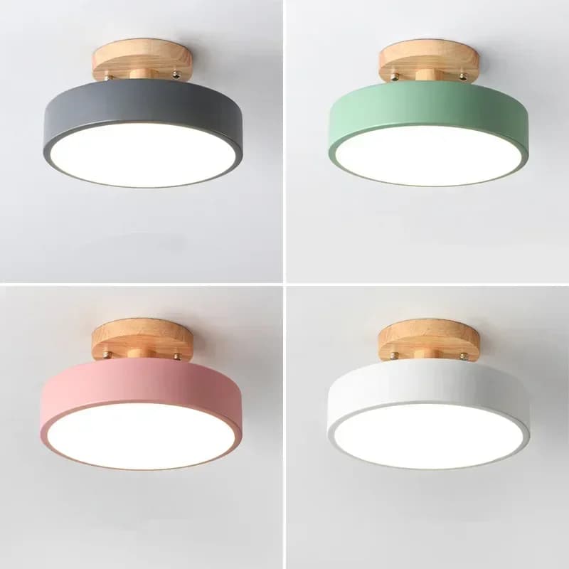 Nordic Ingresso Corridoio Lampade da soffitto Balcone Legno Rotondo Guardaroba Sala da pranzo Studio Camera da letto Luce Bagno Illuminazione industriale