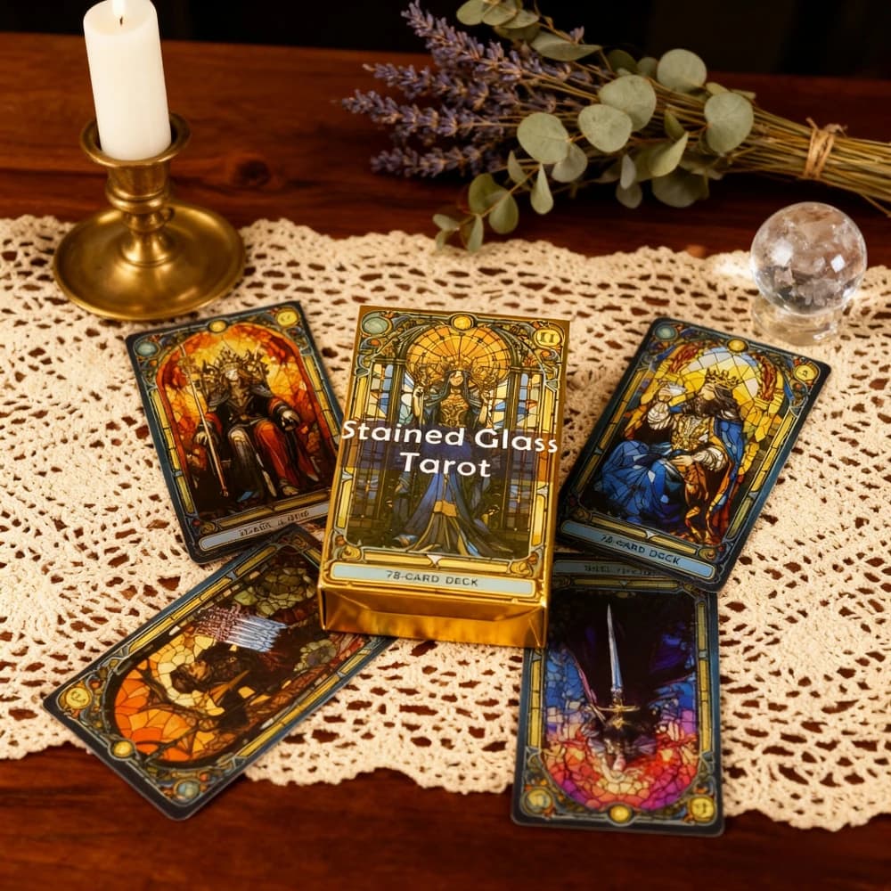Tarocchi in vetro colorato 78 carte a vento in vetro colorato Misterioso strumento di divinazione