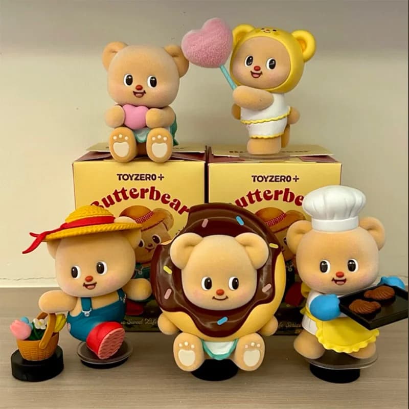 Butterbear Sweet Life Series Blind Box Doll Toys Action Figure Butterbear Floccaggio Figurine Regali da tavolo per bambini Ragazze