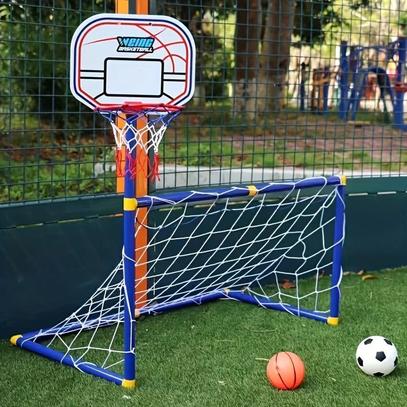 Set 2-in-1 Basket and Football - Sports Games for Children from Interior and Exterior for the Garden