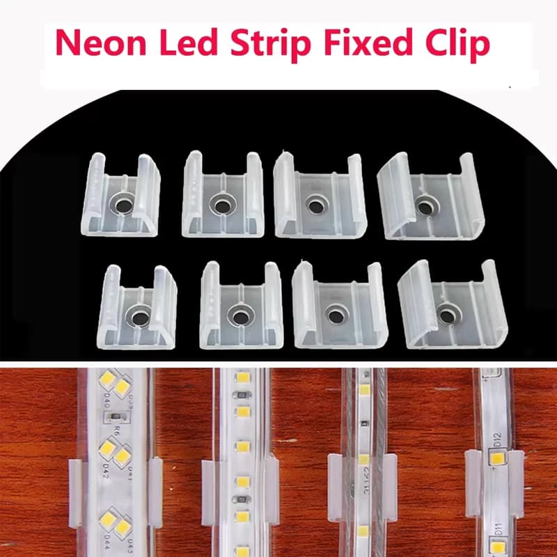 50 pz Connettore Led Fix Clip Accessori per illuminazione a LED Montaggio a parete per 9-12MM COB RGB 5050 Luce di striscia al neon