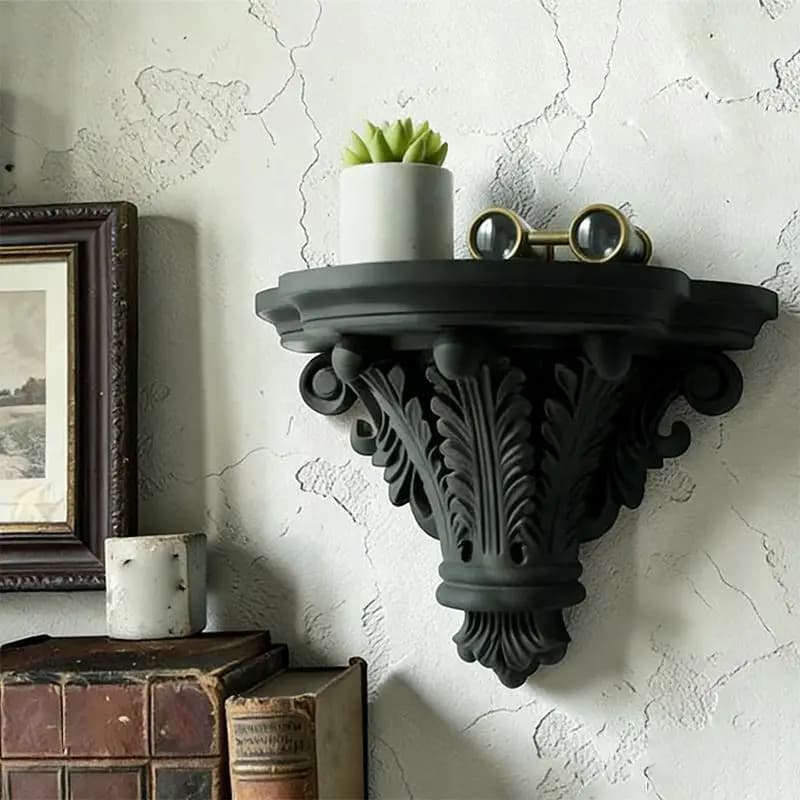 Gothic Floating Wall Shelves Corner Display Storage Wall Mount for Flower Pot Book Photo Frame Home Decor Living Room Bedroom